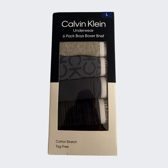Calvin Klein Boys' 6 Pack Boxer Briefs L - Picture 8 of 9